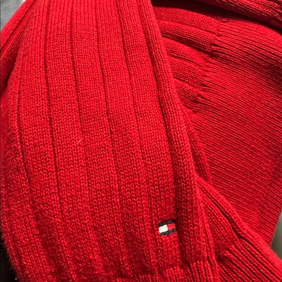 Tommy Hilfiger Vintage Y2K Womens L Sweater Ribbed H Logo Red Crew 90s Spellout - Picture 10 of 10